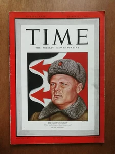 Time Magazine February 22  1943 Red Army General Golikov No Label Newsstand - Picture 1 of 1