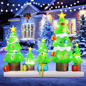 Enorme conjunto de árbol inflable de Navidad de 9 pies de largo decoración exterior con cajas de regalo, - Imagen 1 de 6