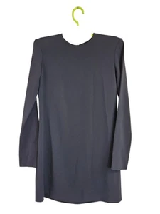 Helmut Lang Black Mini Dress Women's Size 0 Silk Lined Long Sleeve LBD Crewneck - Picture 1 of 11