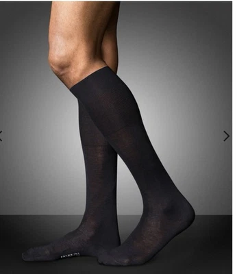 Falke Nº 6 Hombre Lana Seda Calcetines Azul Marino Oscuro Talla 39-40 Nuevo Con Etiquetas $84 Foto 1 de 4