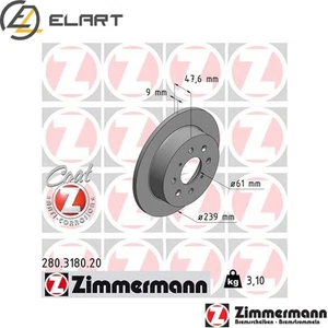 2x BRAKE DISC 280.3180.20 FOR HONDA JAZZ/III CIVIC/Hatchback CRX L12B1 1.2L 4cyl - Picture 1 of 8