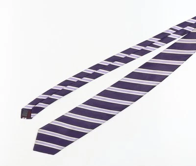 Corbata de seda a rayas moradas para hombre Marks and Spencer Foto 1 de 4