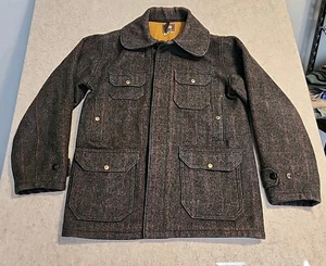 Vintage 50’s Woolrich Men’s Lined Herringbone Wool Mackinaw Hunting Jacket Sz 40 - Picture 1 of 20