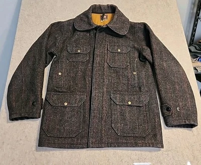 Vintage 50’s Woolrich Men’s Lined Herringbone Wool Mackinaw Hunting Jacket Sz 40 - Image 1 of 4