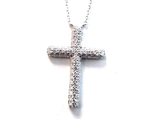 Lowest Price High Quality 0.83CT -14k Cross Pendant Lab Grown Diamond HPHT VVS - Picture 1 of 6