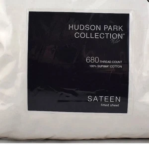 Lenzuolo matrimoniale Hudson Park Classic Linens 680 TC raso di cotone bianco - Foto 1 di 2