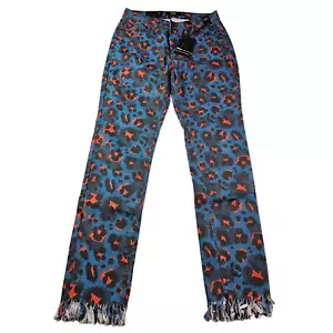 NWT lucky & Blessed sz 8 ankle skinny mid rise colored leapord print jeans pants - Picture 1 of 7