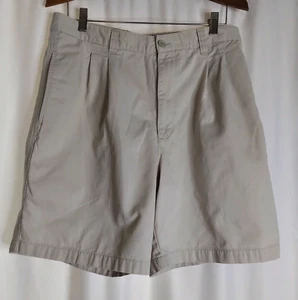 100 % Baumwolle Cherokee khaki Herrenshorts Größe 34 plissiert vorne beige - Bild 1 von 7