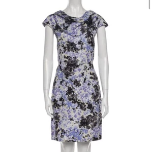 Christian Dior Purple Black Flower 100% Silk Dress FR38 - Picture 1 of 16
