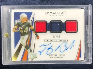 2021 IMMACULATE TEDY BRUSCHI ON-CARD TRI PATCH AUTO USED SP /99 - Picture 1 of 2