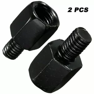 Premium Black Aluminum Mirror Adaptor for Motorcycle Wing Mirror 10mm to 8mm - Picture 1 of 6