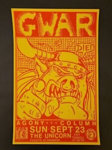 Gwar 1990 Frank Kozik concert poster 11 x 17