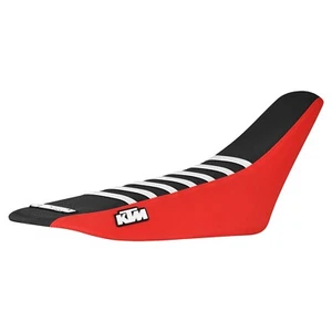 2001-2006 KTM SX-SXF JDR gripper seat cover RED/BLACK/WHITE #73 LOGO - Picture 1 of 6