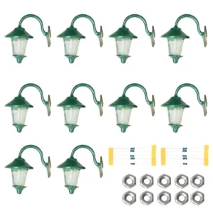 LED Wandlampen Straßenlampen 1 Flammig Set für H0 Häuser Modelle 10 teilig - Bild 1 von 13