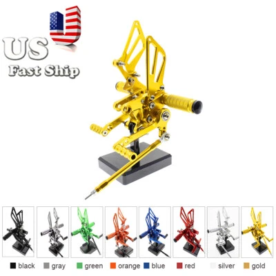 Juego de estriberas delanteras CNC doradas para Suzuki GSXR1000 20002001 2002 2003 2004 Foto 1 de 4