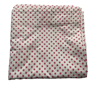 Pottery Barn Kids Queen Flat Pink And White Polka Dot Sheet 100% Cotton 86”x 94” - Picture 1 of 6