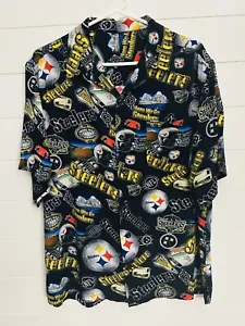 Vintage NFL Pittsburgh Steelers Hawaiihemd Rayon - Bild 1 von 4
