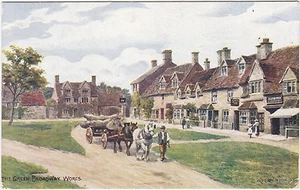 ENGLAND THE GREEN BROADWAY QUINTON ARTIST SIGNED POSTCARD - Picture 1 of 1