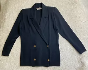St. John Jacket Blazer Women's size 6 Santana Knit Sweater Black Classic - Picture 1 of 13