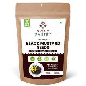 Black Mustard Seeds Whole Spice (Kali Rai) - 5 LBS Aromatic Spice for Cooking - Picture 1 of 1
