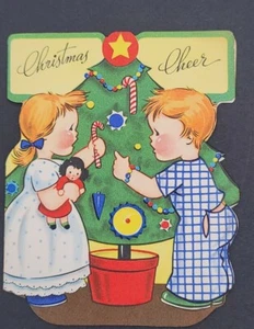 Vintage 1950s Christmas Greeting Card   Holidays Unused  - Picture 1 of 6