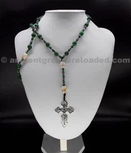 Der anglikanische Rosenkranz Halskette der Natur, 925 Silber Kreuz, Rosenkranz Halskette - Bild 1 von 4