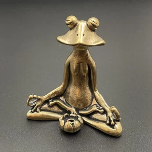 Zen Buddhism Frog Desk Metal Ornament Statue Figurine Sculpture Calming Buddha - Picture 1 of 10