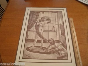 1960's Velon boudoir Powder Room print Disney artist 12x16" w/ artist bio towel - Picture 1 of 6