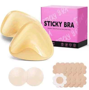 Ultra Push up Sticky Bra Pads Einlagen | Doppelseitig selbstklebende BH-Einlagen | Stic - Bild 1 von 4
