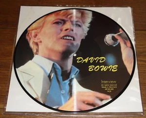 DAVID BOWIE DENMARK INTERVIEW LP PICTURE DISC 1987 WITH ORIGINAL PVC SLEEVE - Picture 1 of 2
