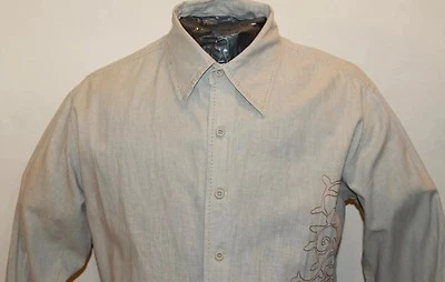 Camisa Urban Behavior Verano Para Hombre Manga Larga Floral Lino/Algodón Beige Mediana Foto 1 de 4