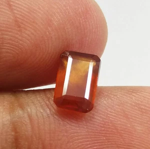 1.93Ct Natural Orange Faceted Hessonite Garnet Emerald Cut Nice Quality Gemstone - Picture 1 of 9