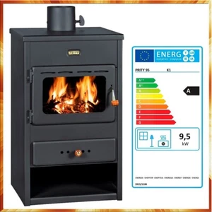 Kaminofen Prity K1 Heizleistung 9 kW Holz Kaminofen Obere Platte aus Gusse - Bild 1 von 8