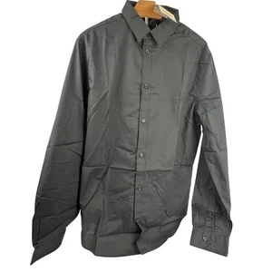 H&M Herren Gr. Large schwarz Slim Fit Turndown Button Down Langarm Bügelhemd - Bild 1 von 18