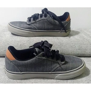 Vans Herren Größe 6,5 Grau Canvas Niedrig Leger Skateschuhe Schnürschuhe 6,5 Lq - Bild 1 von 11
