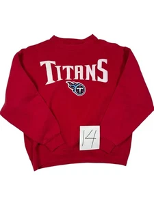 Vintage Majestic Sweatshirt Herren Large rot Fleece gefüttert NFL Tennessee Titans - Bild 1 von 5