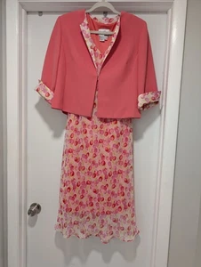 Sheri Martin Y2K Set 2 Pezzi Giacca Abito Senza Maniche Stampa Ciliegia Rosa/Rosso 10P - Foto 1 di 12