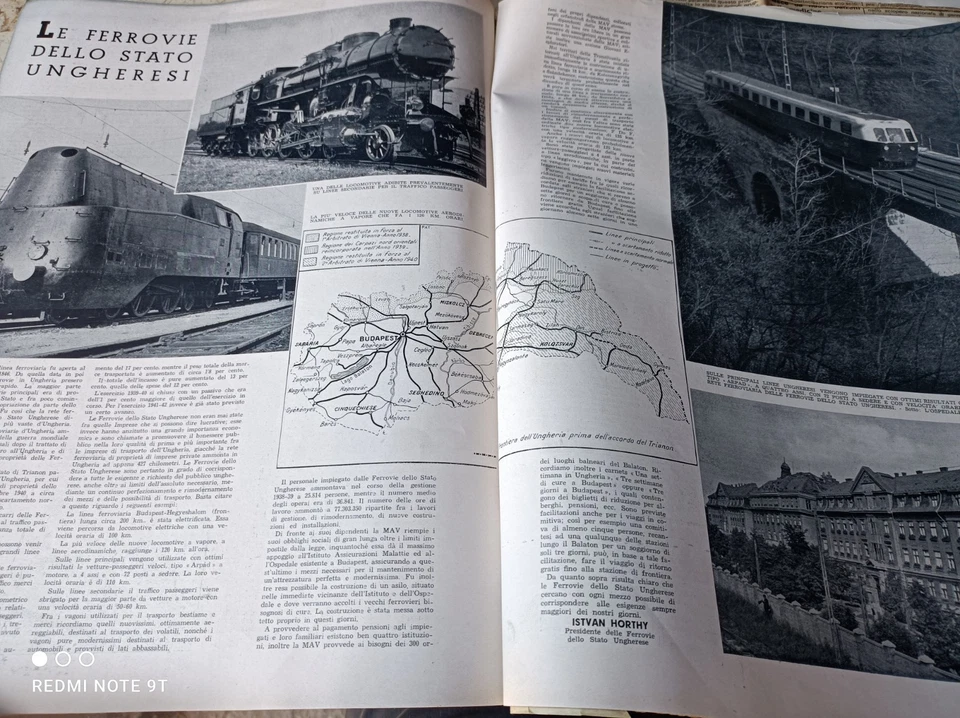 L’ILLUSTRAZIONE ITALIANA 1940 Le ferrovie dello Stato Ungheresi - Immagine 1 di 1
