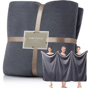 40 x 80 Zoll Übergroße Fleece Badetücher 400 GSM Extra Große Badelaken Jum... - Bild 1 von 8