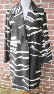 Abrigo abierto sedoso a rayas cebra Lafayette 148 New York cuello muesca talla S - Imagen 1 de 11