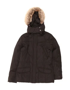 TOMMY HILFIGER Womens Hooded Padded Jacket UK 12 Medium Black Polyester DC45 - Picture 1 of 5