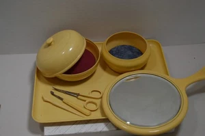 Antique Celluloid / Pyralin vanity set, as shown, estate find, butterscotch - Picture 1 of 16