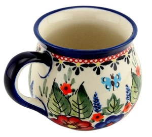 Polish Pottery 8 oz Lady Mug with Handle – Zaklady Boleslawiec Polish Stoneware - Picture 1 of 4