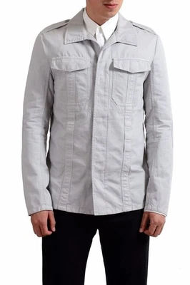 Jaqueta leve masculina Maison Margiela 14 linho cinza botão tamanho 36 38 40 42 - Imagem 1 de 4