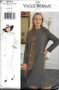 Vintage Sewing Pattern Vogue Woman 9144 Tapered Dress w Drape Easy Sew HTF - Picture 1 of 3