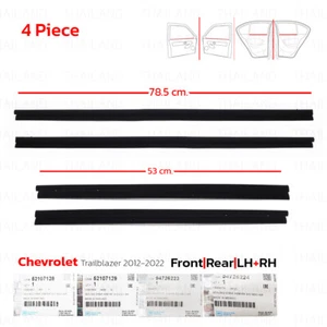 Set Inner Weatherstrip 4 Door Belt For Chevrolet Trailblazer LTZ 2012 - 2022 - Imagen 1 de 9