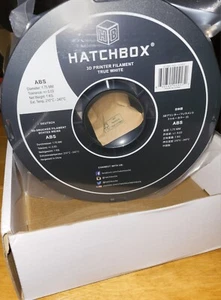 True White HATCHBOX ABS 1 kg Spool 3D Printer Filament, 1.75mm Acc. +/- .03 mm - Picture 1 of 5