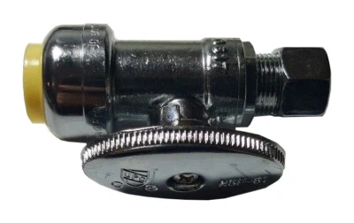 XFITTING 4 PIECES 1/2" PUSH FIT X 3/8" OD STRAIGHT STOP VALVE, 1/4 TURN