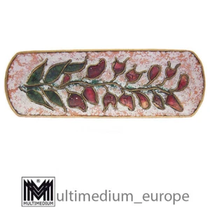 Gertrud Fries-Arauner Augsburg Brosche Cloisonne Emaille signiert - Bild 1 von 3