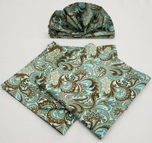 Brown & Teal Paisley Cloth Napkins - Picture 1 of 1